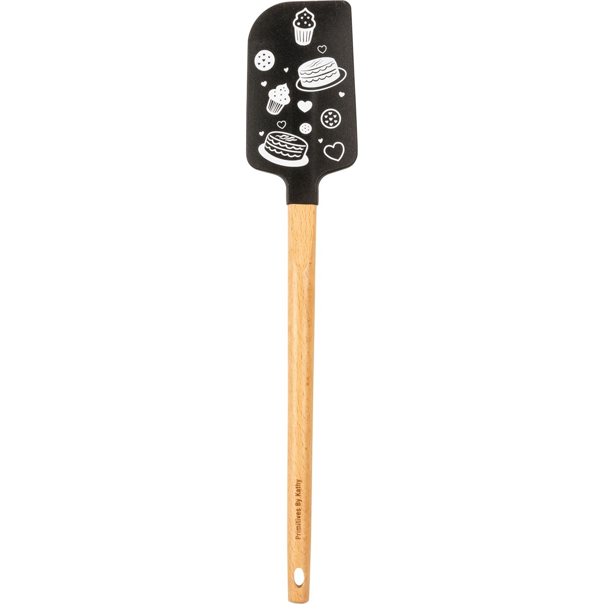 Spatula - Baking Is Love Made Edible - 2.50" x 13" x 0.50" - Silicone, Wood