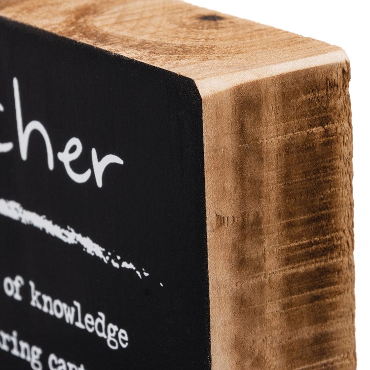 Teacher Block Sign - Wood