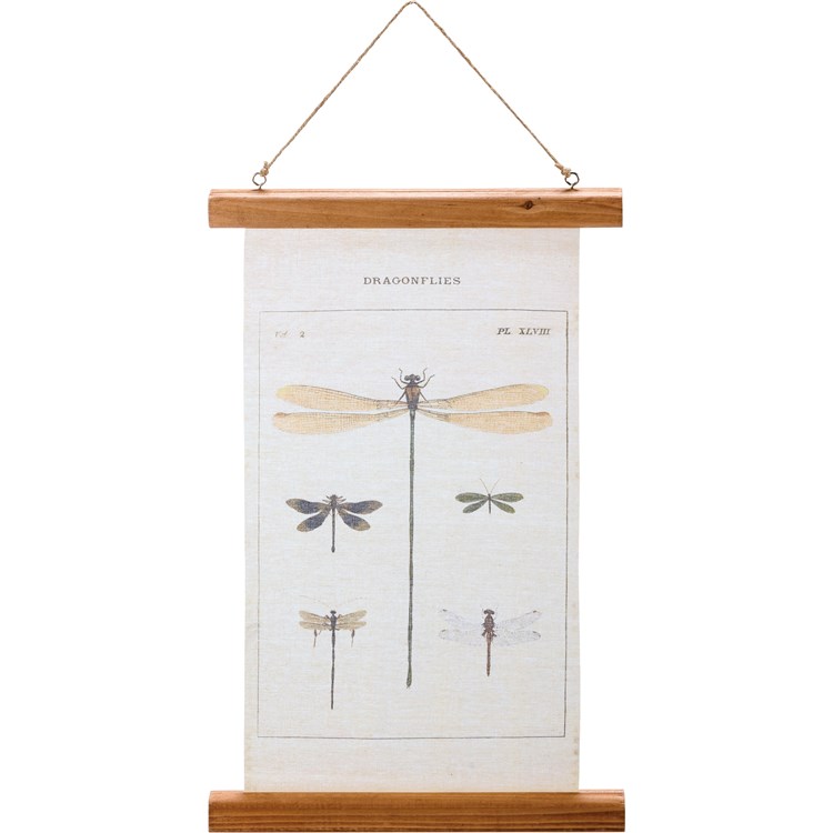 Dragonflies Wall Decor - Canvas, Wood, Jute