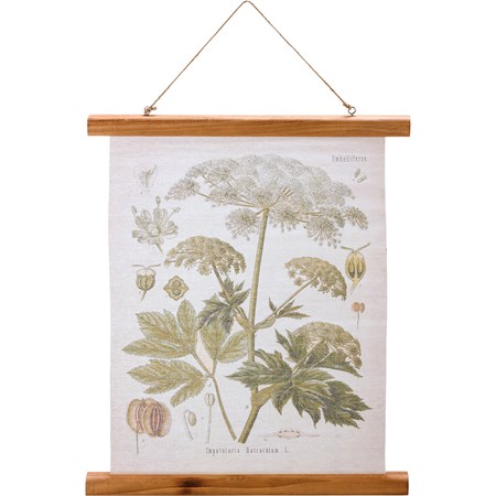 Wall Decor - Queen Anne's Lace - 15.75" x 19.25" x 0.75" - Canvas, Wood, Jute
