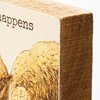 Sheep Happens Block Sign - Wood, Paper