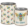 Bee Happy Bucket Set - Metal, Paper