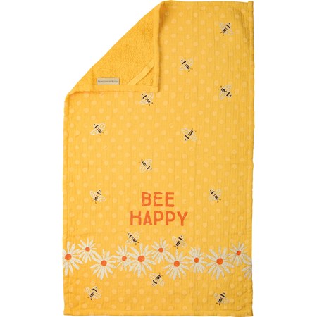 Bee Happy Hand Towel - Cotton, Terrycloth
