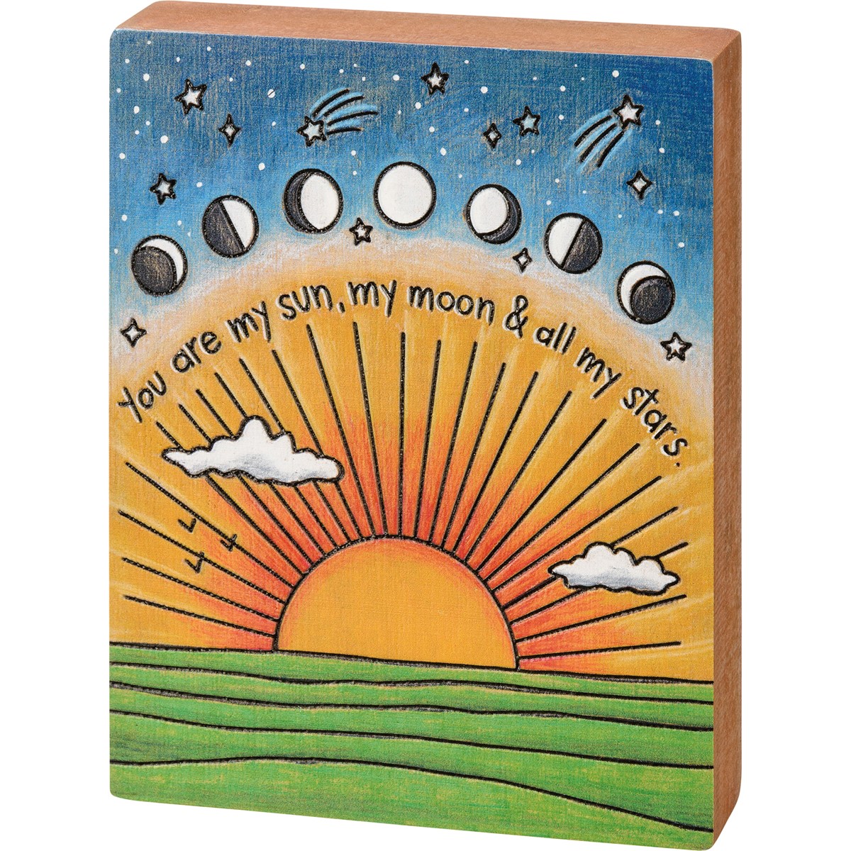 You Are My Sun My Moon & All My Stars Block Sign - Wood