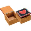 Hinged Box - Heart - 4" x 4" x 2.75" - Wood, Metal