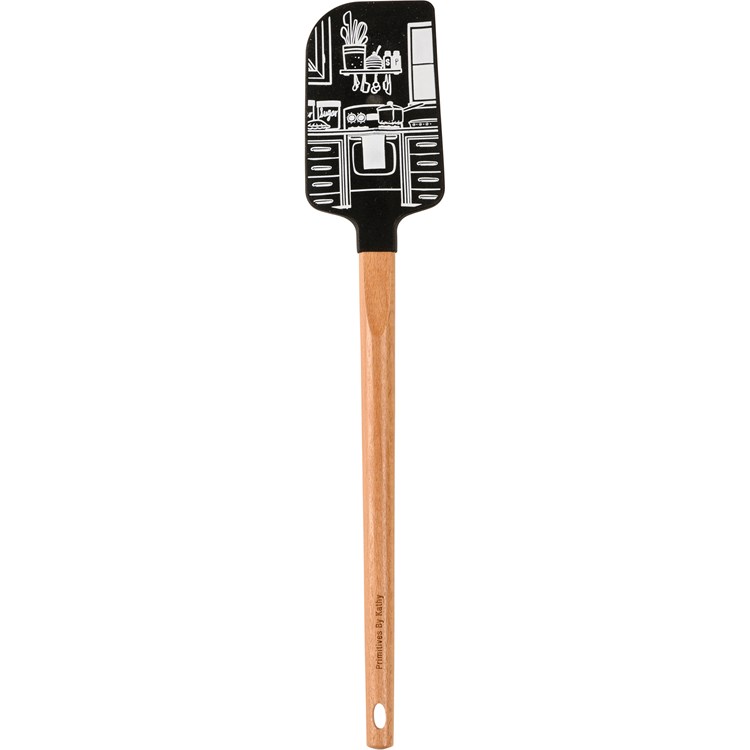 Spatula - Every Bite You Take I'll Be Watching You - 2.50" x 13" x 0.50" - Silicone, Wood