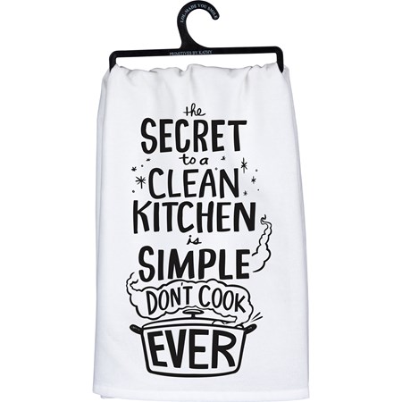 Kitchen Towel - Simple Don't Cook Ever - 28" x 28" - Cotton