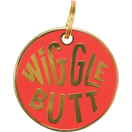 Wiggle Butt Collar Charm - Metal, Enamel, Paper