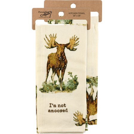 Kitchen Towel - I'm Not Amoosed - 18" x 28" - Cotton, Linen