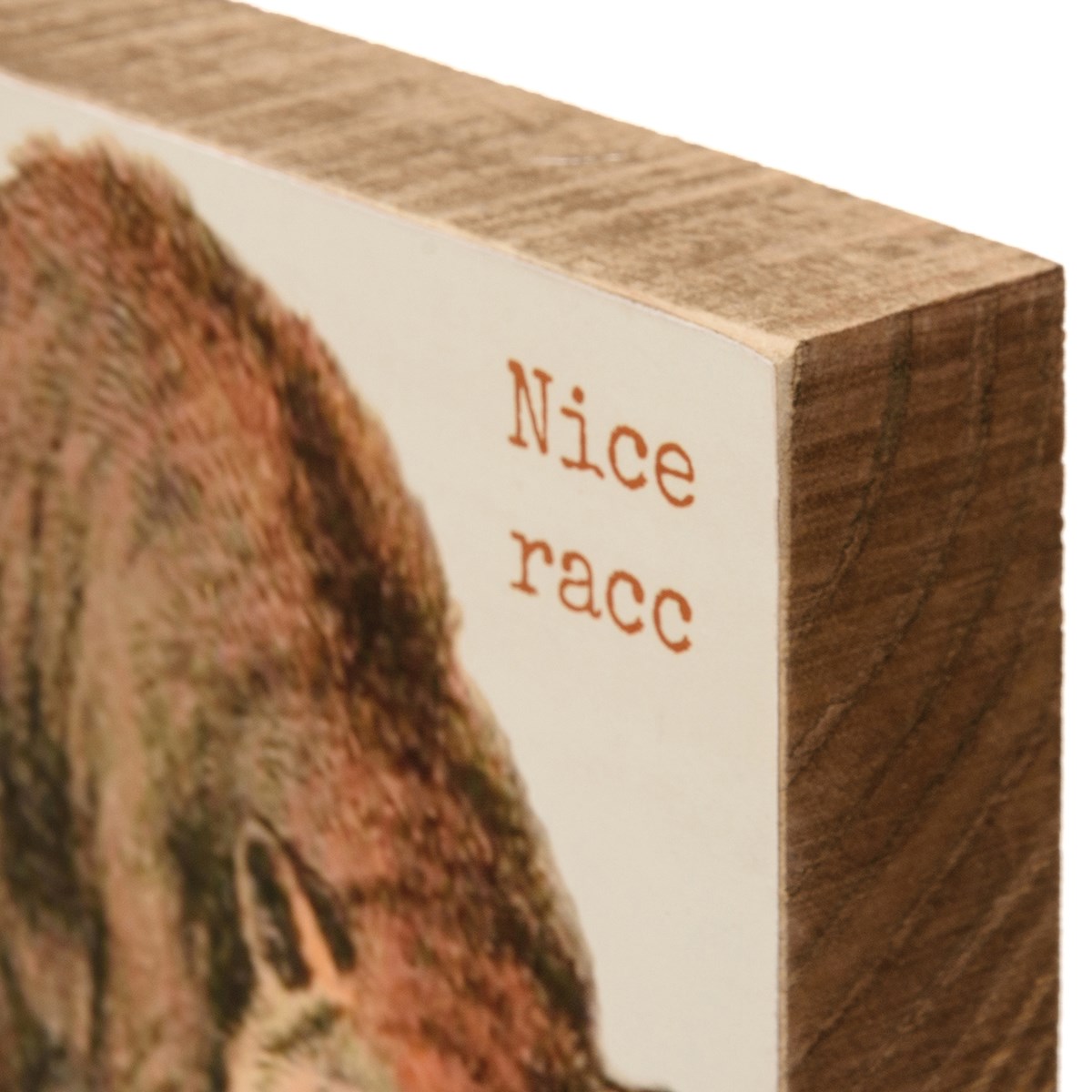 Nice Racc Block Sign - Wood, Paper