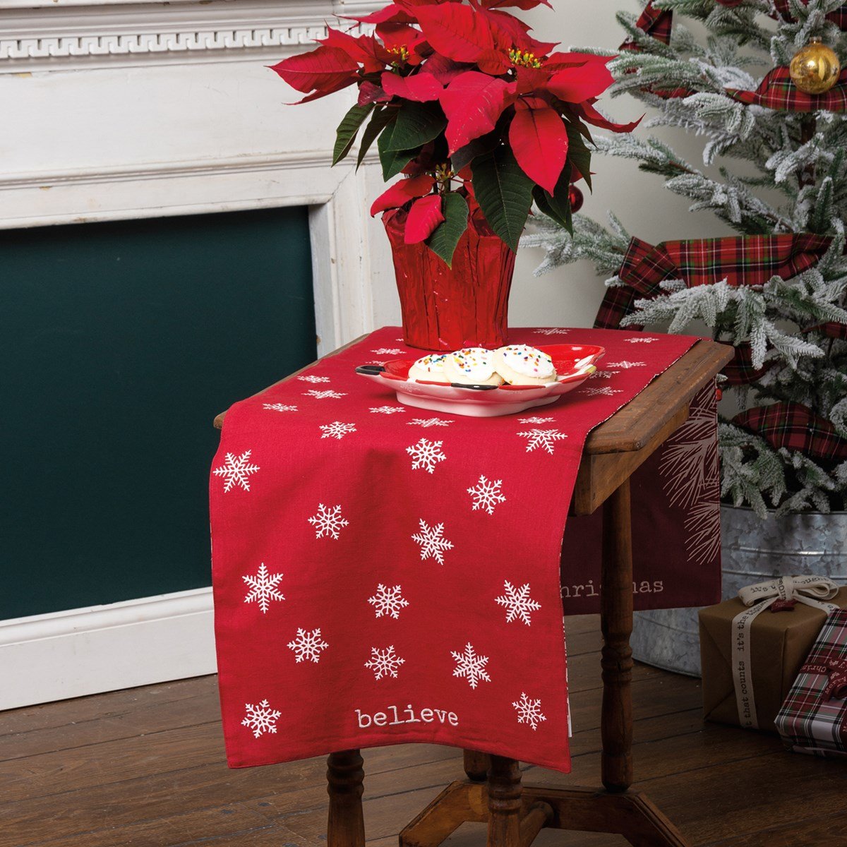 Merry Christmas Nordic Table Runner - Cotton, Linen