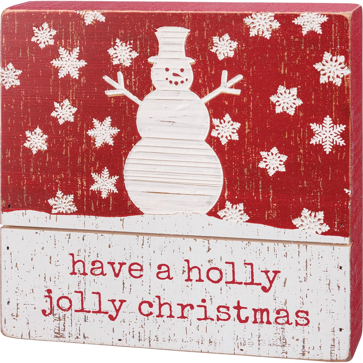 Have A Holly Jolly Christmas Slat Box Sign - Wood