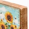 Block Sign - Sunflowers - 4" x 4" x 1" - Wood