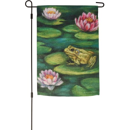 Garden Flag - Frog - 12" x 18" - Polyester