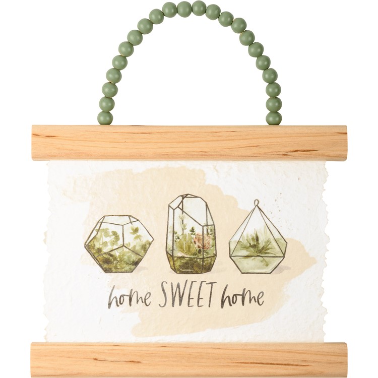 Home Sweet Home Plant Hanging Decor - Wood, Paper