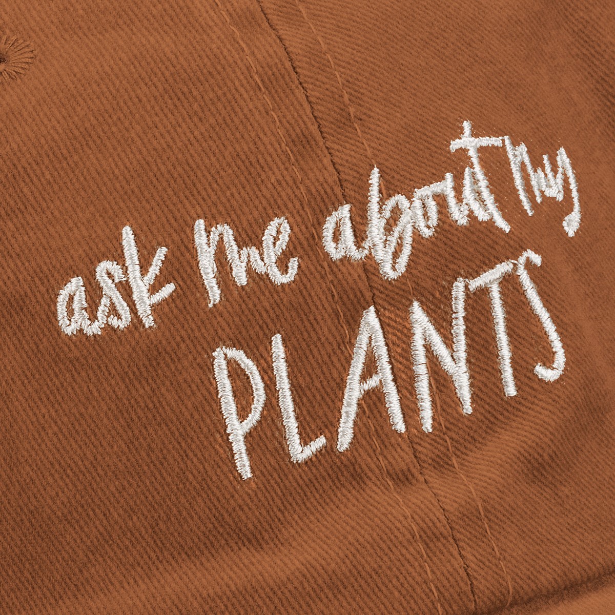 Baseball Cap - Ask Me About My Plants - One Size Fits Most - Cotton, Metal