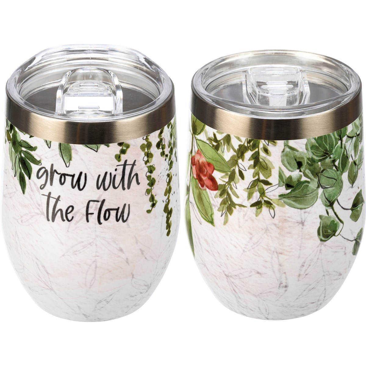 Grow With The Flow Wine Tumbler - Stainless Steel, Plastic