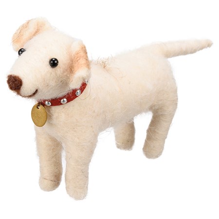 Critter - Lab Pup With Collar - 4.75" x 3.25" x 2" - Felt, Plastic