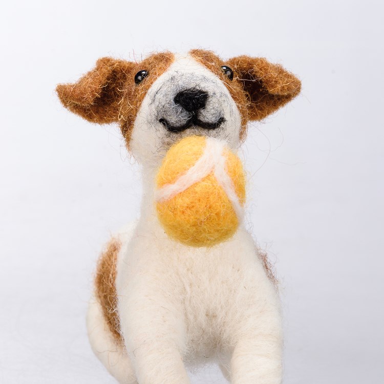Dog With Ball Critter - Felt, Polyester, Plastic