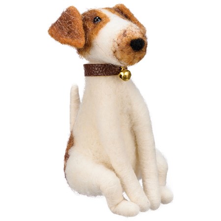 Critter - Sitting Terrier - 4" x 4.75" x 2" - Felt, Plastic