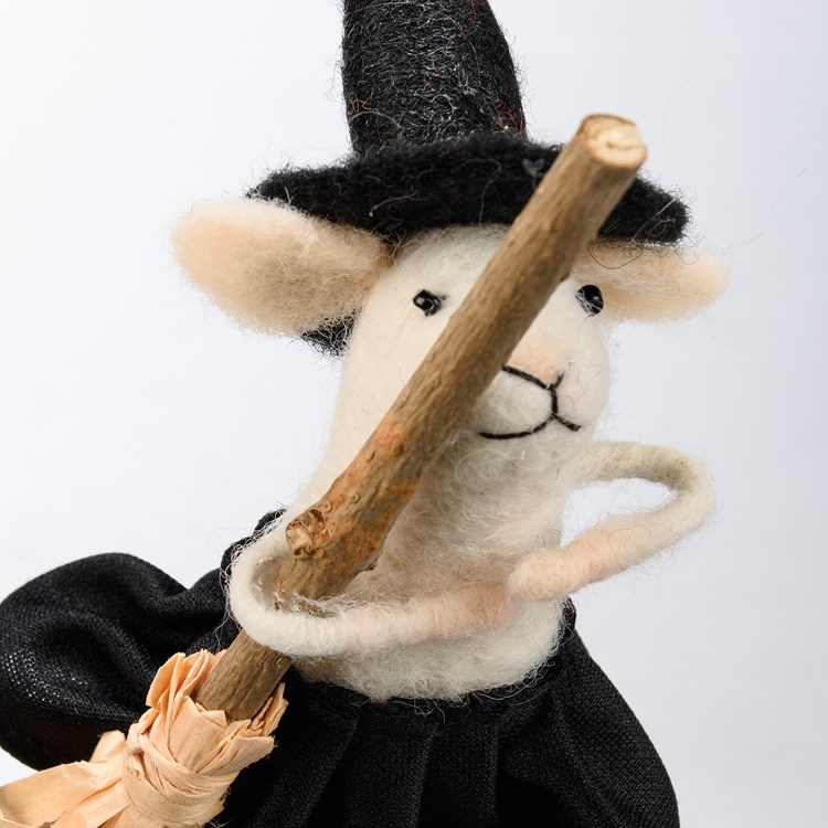 Witch Mouse Critter - Wool, Polyester, Plastic