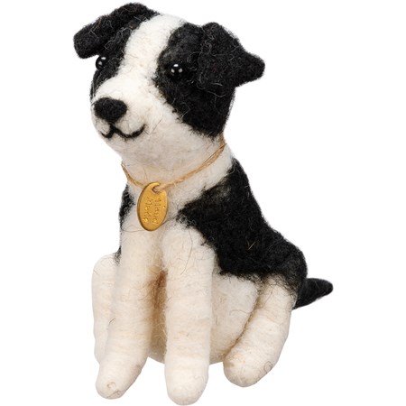 Critter - Border Collie Puppy - 3.25" x 3.50" x 2" - Felt, Plastic