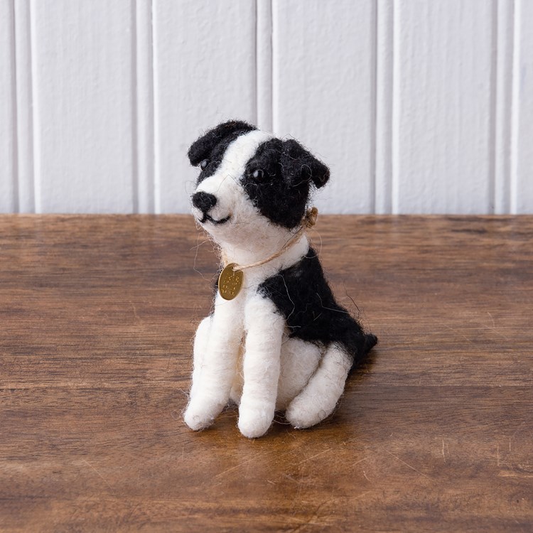 Border Collie Puppy Critter - Felt, Plastic