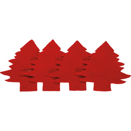 Red Tree Napkin Holder Set - Felt