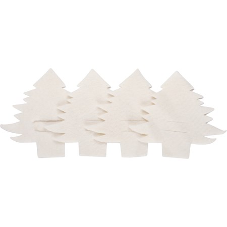Cream Tree Napkin Holder Set - Felt