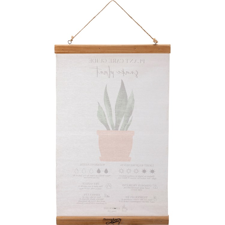 Snake Plant Guide Wall Decor - Canvas, Wood, Jute