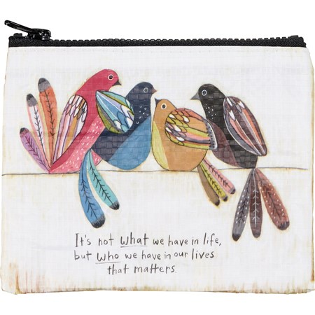 Zipper Wallet - Who We Have In Our Lives - 5.25" x 4.25" - Post-Consumer Material, Plastic, Metal