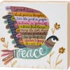 Spread Love Choose Happy Peace Block Sign - Wood, Paper