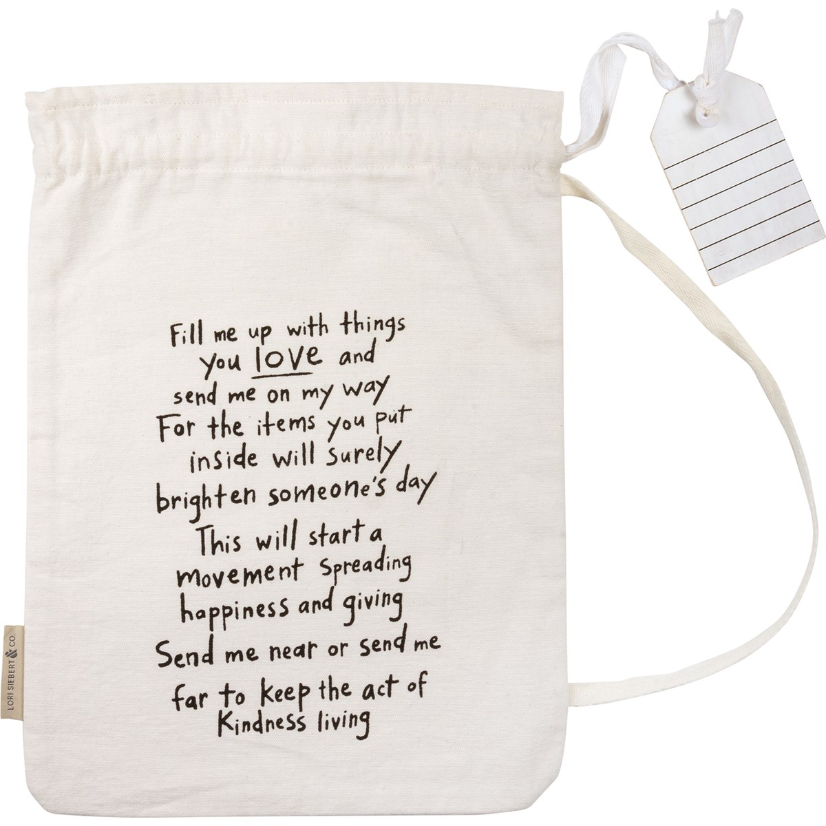 The Act Of Kindness Giving Bag - Cotton, Canvas, Wood