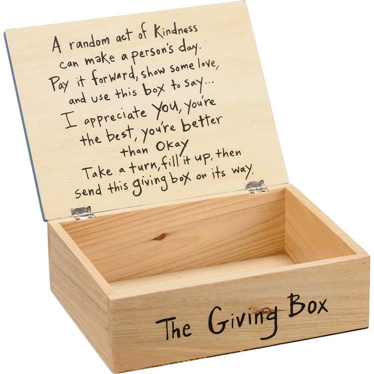 Random Act Of Kindness Giving Box - Wood, Paper, Metal