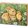 Bunny And Chick Box Sign - Wood