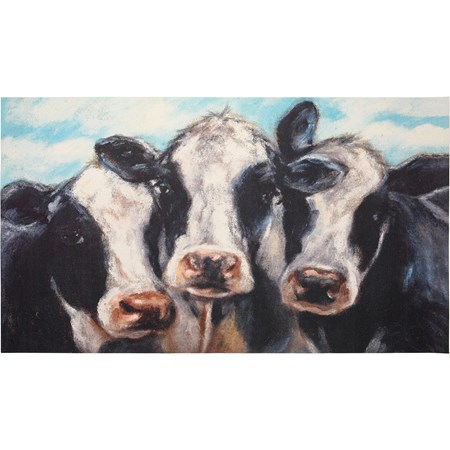 Three Cows Rug - Polyester, PVC skid-resistant backing