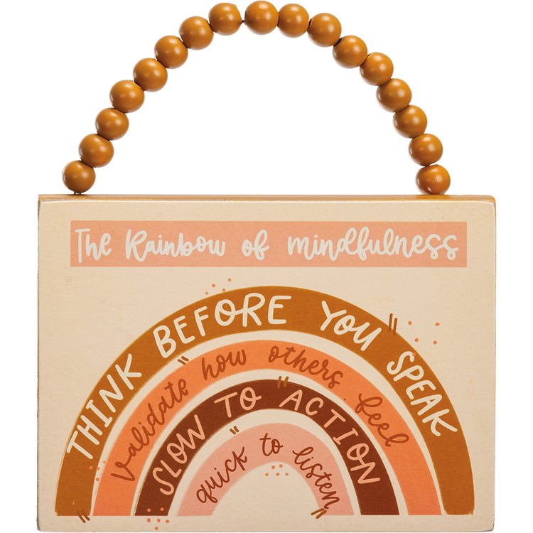 The Rainbow Of Mindfulness Ornament - Wood, Paper