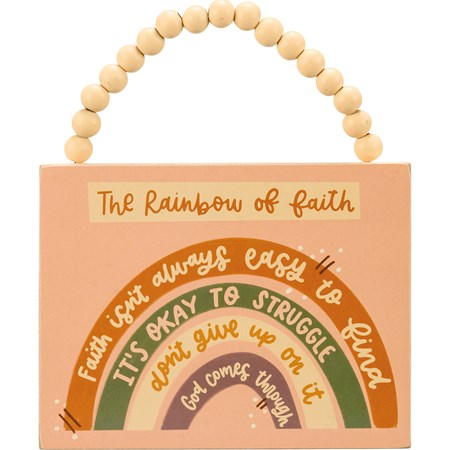 Ornament - The Rainbow Of Faith - 6" x 4.50" x 0.25" - Wood, Paper