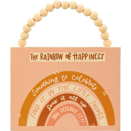 The Rainbow Of Happiness Ornament - Wood, Paper