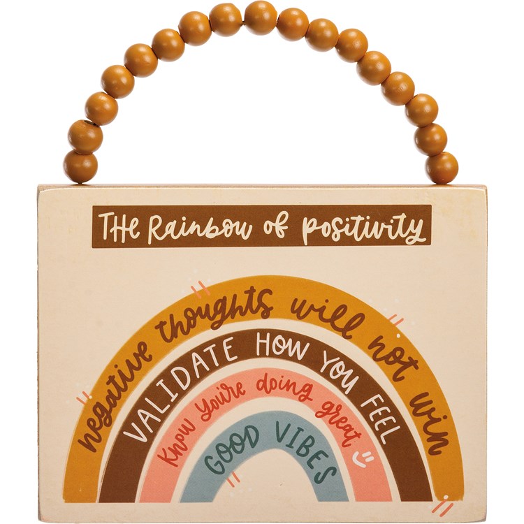 The Rainbow Of Positivity Ornament - Wood, Paper