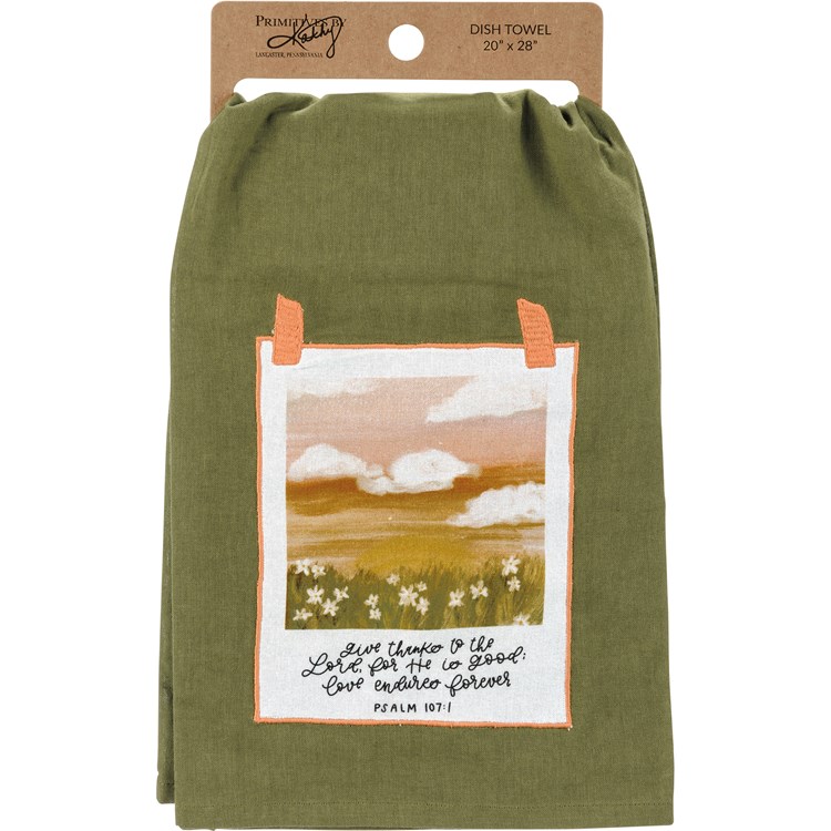 Give Thanks To The Lord Kitchen Towel - Cotton
