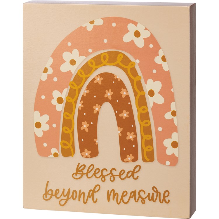 Blessed Beyond Measure Box Sign - Wood, Paper