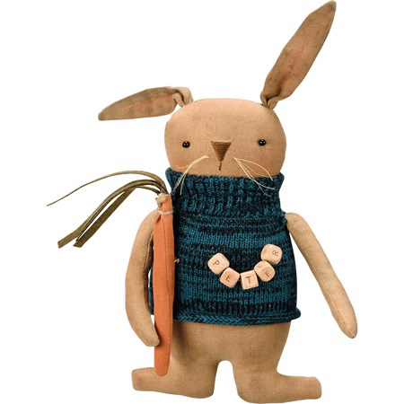 Doll - Peter Rabbit - 6" x 12" x 3.50" - Cotton, Wood, Wire, Plastic
