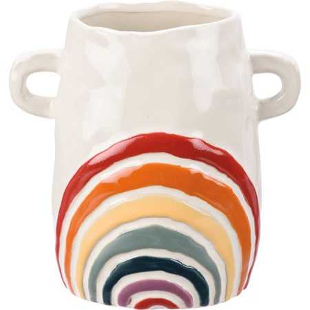 Vase - Rainbow - 6.75" x 7" x 4" - Ceramic