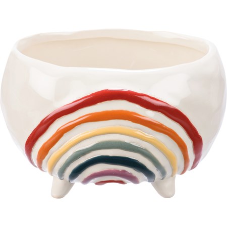 Pot - Rainbow - 5.25" x 3.50" x 4.25" - Ceramic