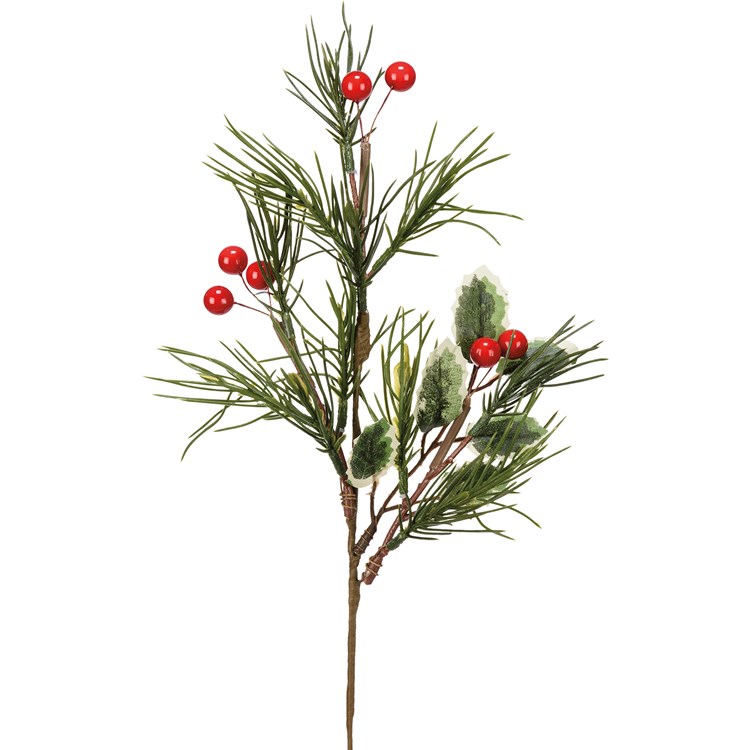 Pine And Holly Pick - Plastic, Polyester, Wire