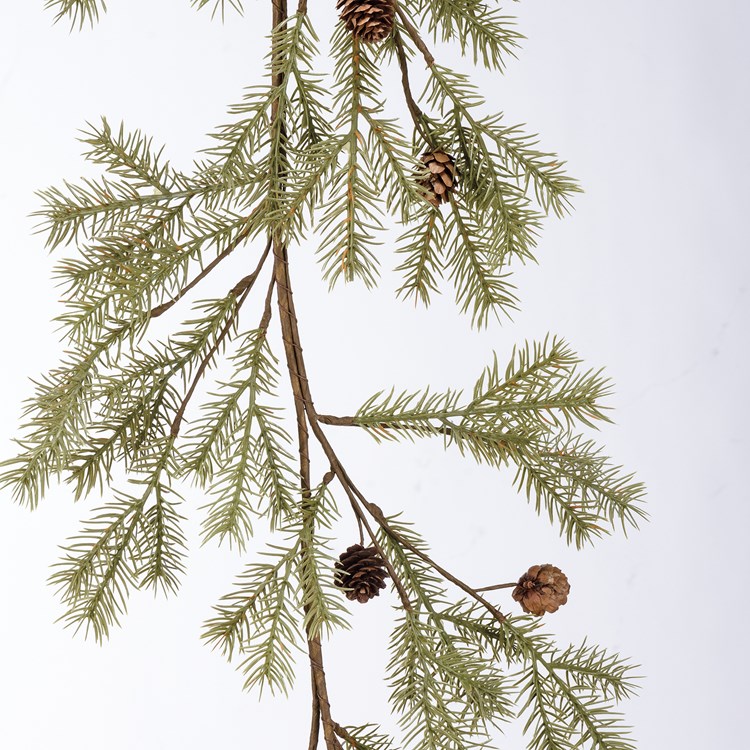 Fir And Pinecones Garland - Plastic, Wire, Pinecones