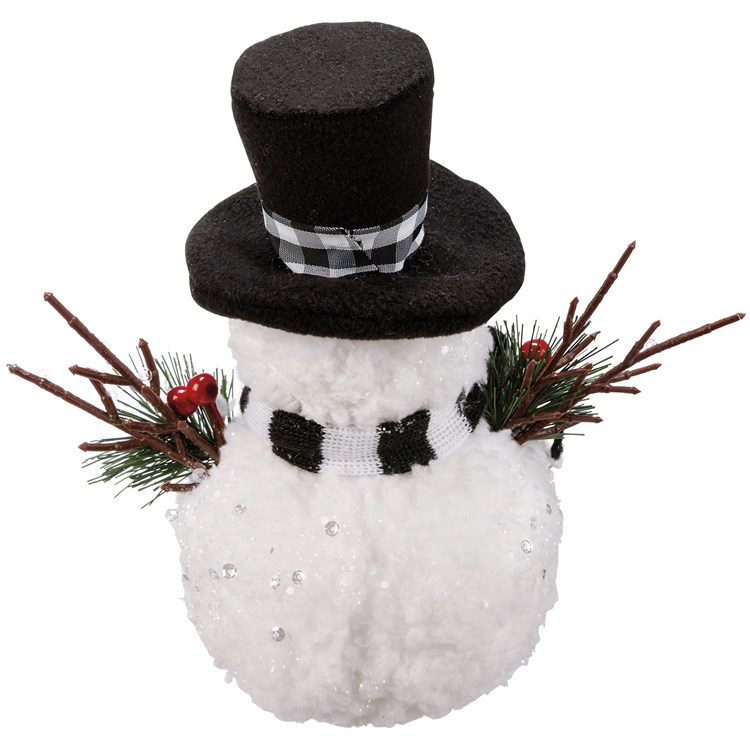 Mr And Mrs Snowman Critter Set - Cotton, Foam, Plastic, Felt, Mica