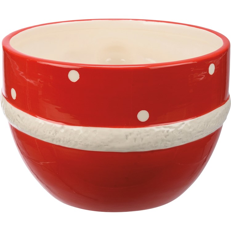 Santa Gnome Red Large Bowl - Ceramic