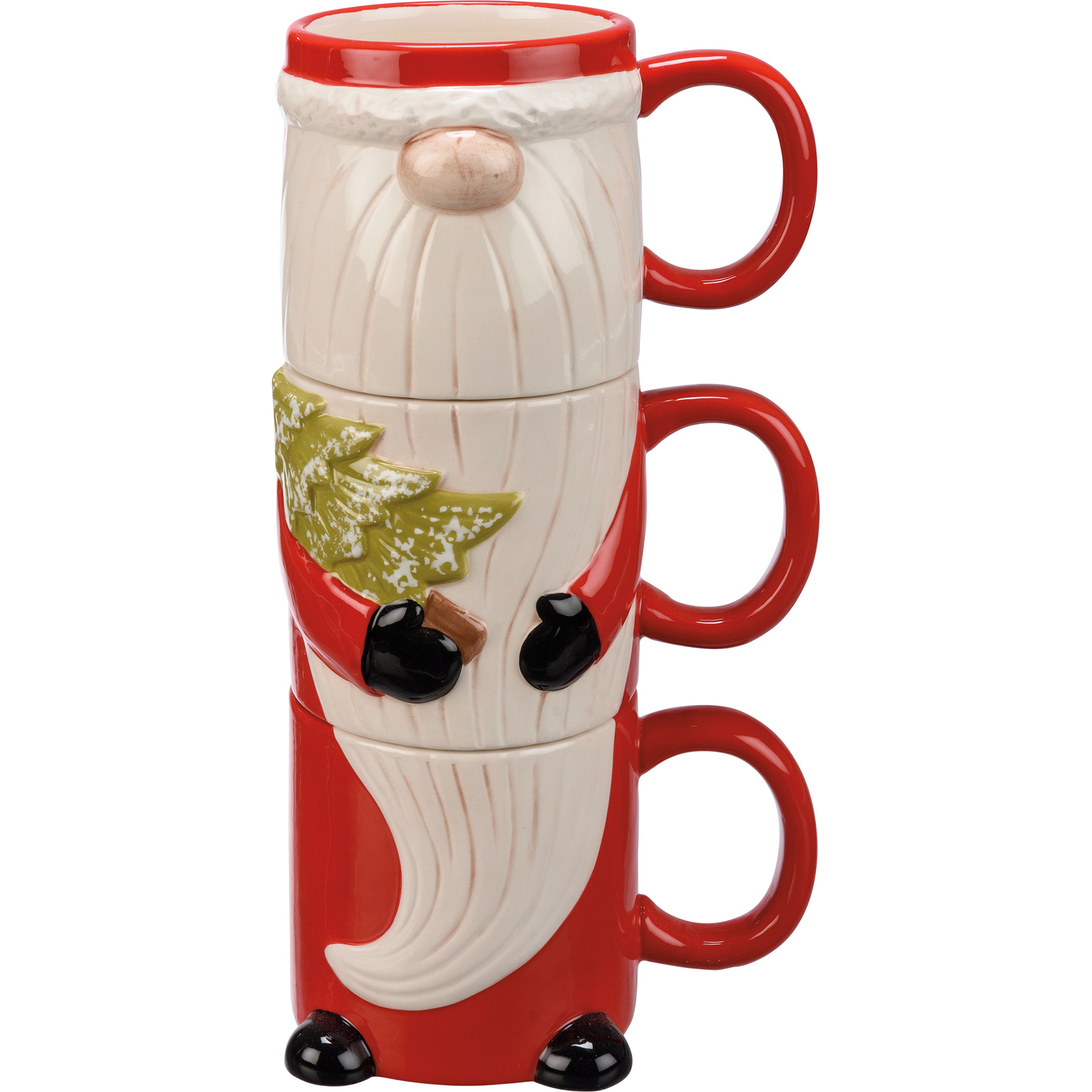Stacking Santa Mug Set Primitives By Kathy